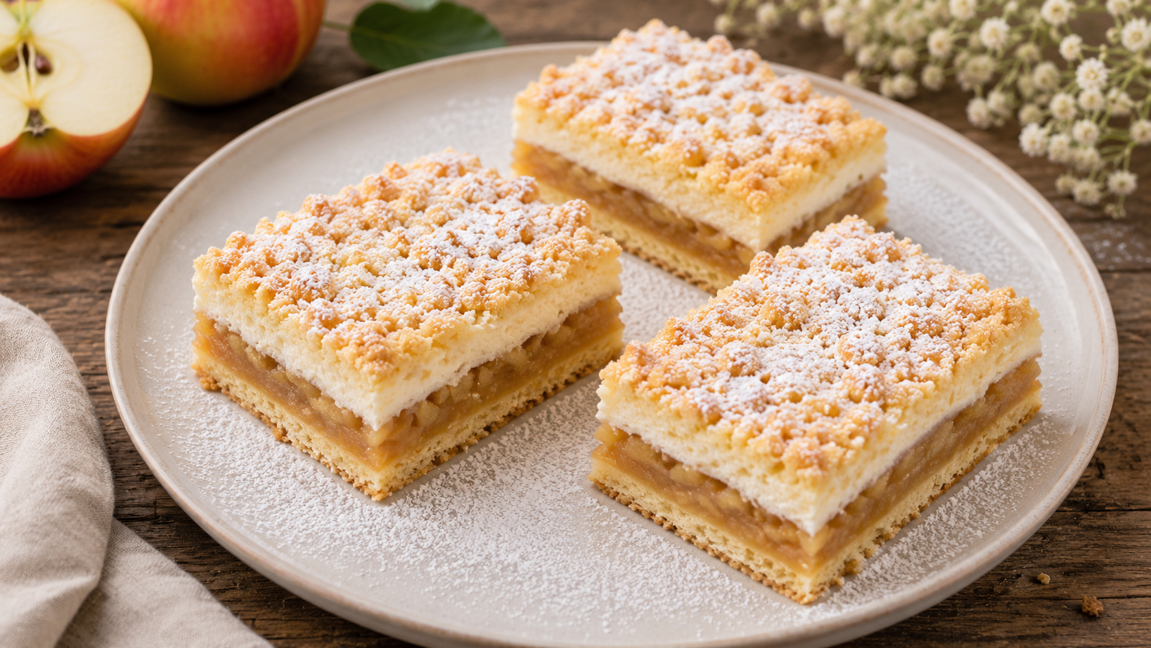 Jablíčka v oblacích recept na nadýchaný jablečný moučník jako z cukrárny