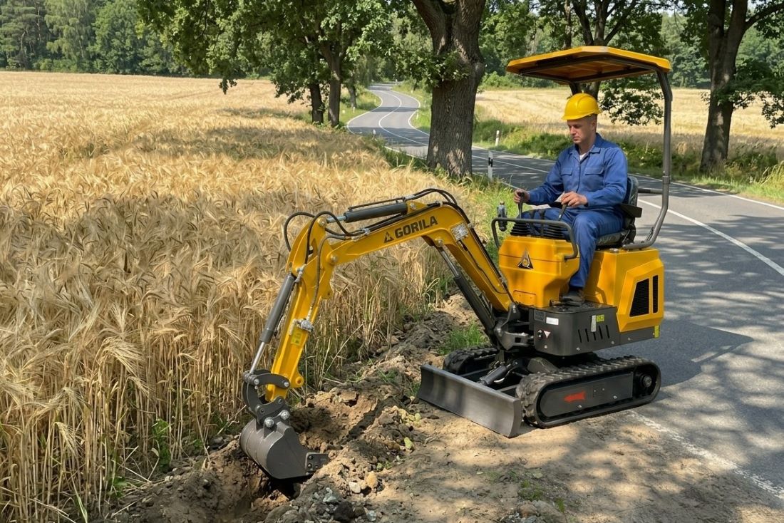 Základy, přípojka i jímka. Co všechno zvládne malý bagr do dvou tun?